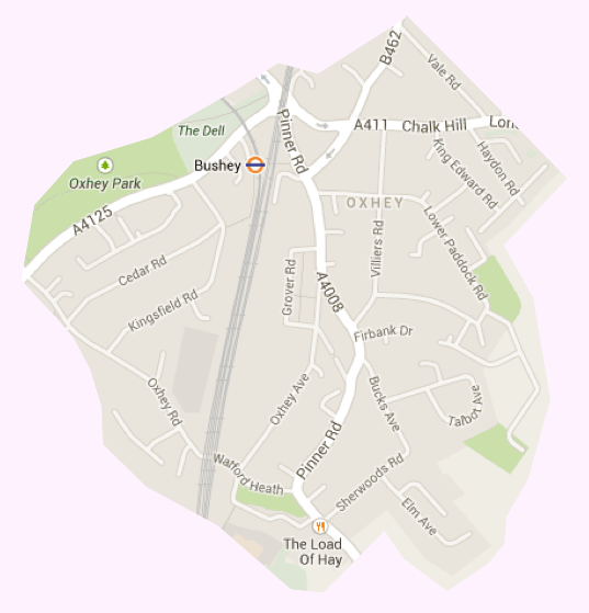 Map of Oxhey Village