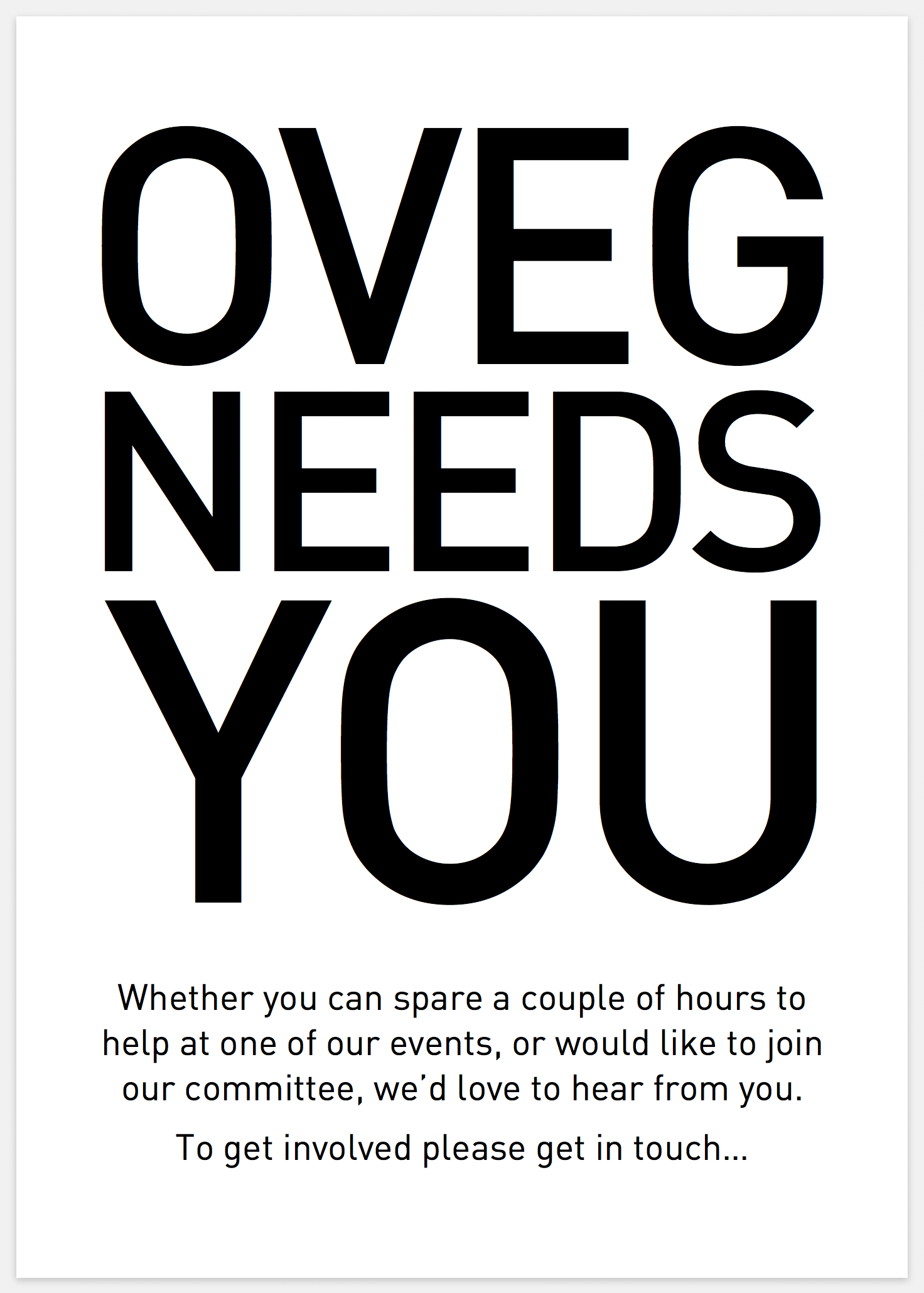 OVEG Needs You