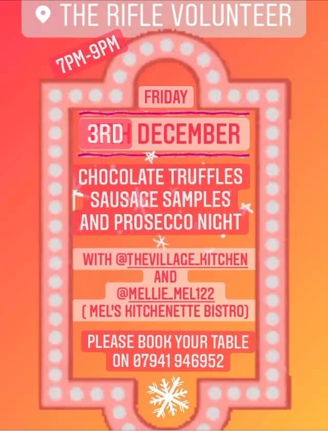 choc sausage prosecco