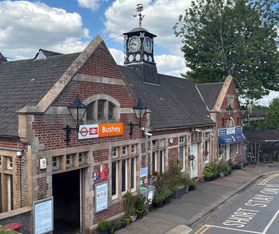 Bushey Station in Oxhey Village near Watford